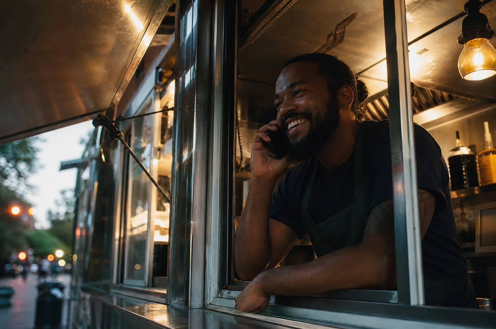 Business owner taking the call